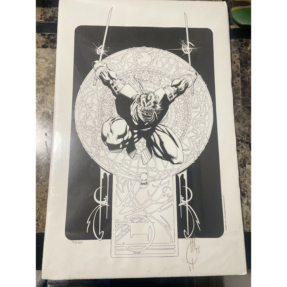 1993 Lithograph "Ninjak" by Joe Quesada & Jim Palmiotti limited ed. # 84/1200.